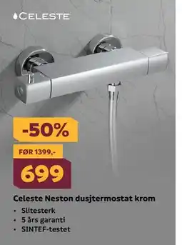 Megaflis Celeste Neston dusjtermostat krom tilbud