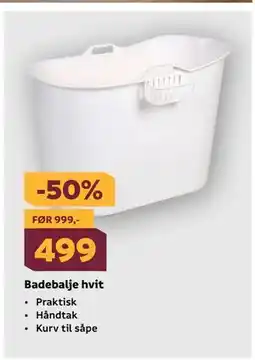 Megaflis Badebalje hvit tilbud