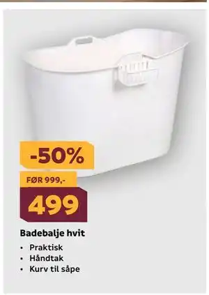 Megaflis Badebalje hvit tilbud