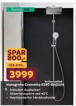 Megaflis Hansgrohe Crometta E240 dusjsett tilbud