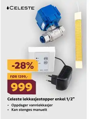 Megaflis Celeste lekkasjestopper enkel 1/2” tilbud