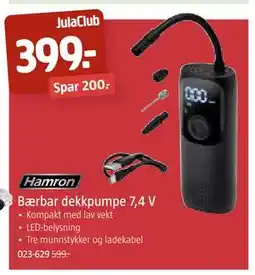 Jula Bærbar dekkpumpe 7,4 V tilbud