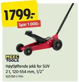 Jula Høytløftende jekk for SUV 2 t, 120-554 mm, 1/2” tilbud