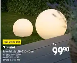 Jula Solcellekule LED Ø20-40 cm tilbud