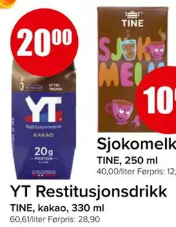 Spar YT Restitusjonsdrikk tilbud
