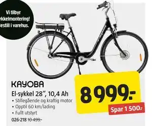 Jula El-sykkel 28”, 10,4 Ah tilbud