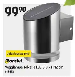 Jula Vegglampe solcelle LED B 9 x H 12 cm tilbud