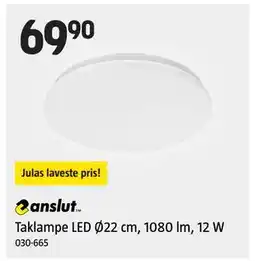 Jula Taklampe LED Ø22 cm, 1080 lm, 12 W tilbud