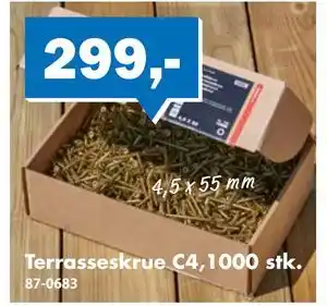 Biltema Terrasseskrue C4,1000 stk tilbud