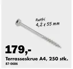 Biltema Terrasseskrue A4, 250 stk tilbud