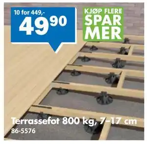 Biltema Terrassefot 800 kg, 7–17 cm tilbud