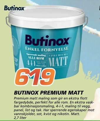 Coop Byggmix Butinox premium matt tilbud