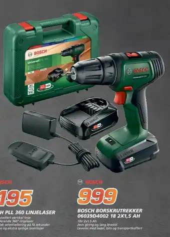 Coop Byggmix Bosch borskrutrekker 06039d4002 18 2x1,5 ah tilbud
