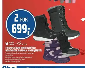 Coop Obs Friends snow vinterstøvel/ northpeak norfolk vinterstøvel tilbud