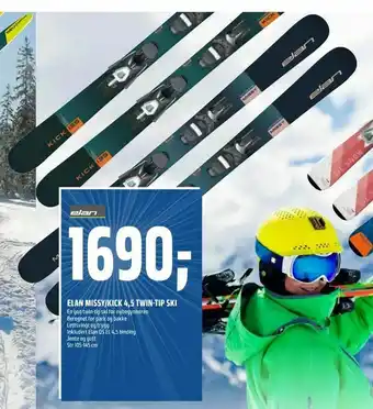 Coop Obs Elan missy/kick 4,5 twin-tip ski tilbud