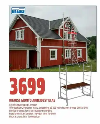 Obs Bygg Krause monto arbeidsstillas tilbud