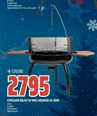 Obs Bygg Espegard bålfat 60 med sidebord og tårn tilbud