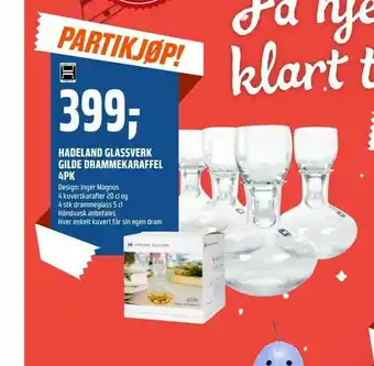 Coop Obs Hadeland glassverk gilde drammekaraffel 4pk tilbud