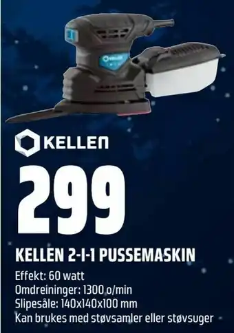 Obs Bygg Kellen 2-i-1 pussemaskin tilbud