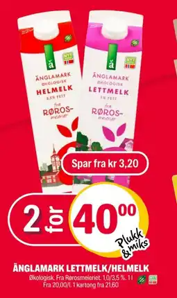 Coop Extra Änglamark lettmelk/helmelk tilbud