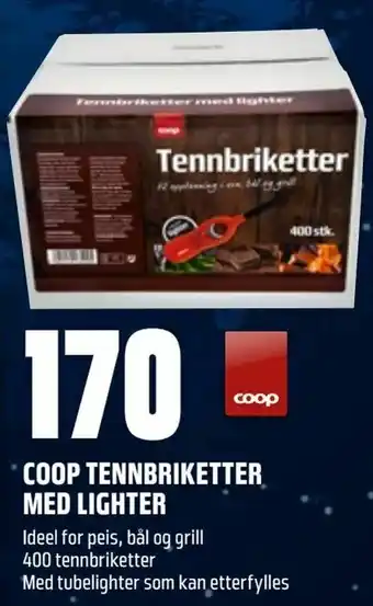 Obs Bygg Coop tennbriketter med lighter tilbud