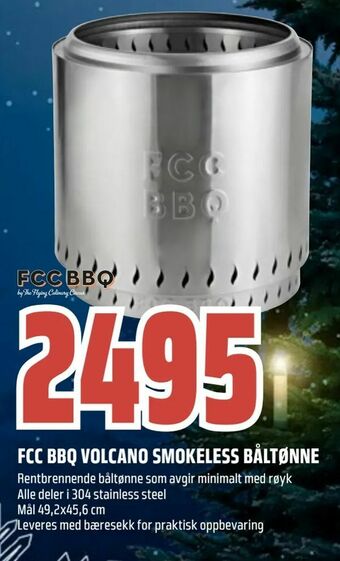 Obs Bygg Fcc bbq volcano smokeless båltønne tilbud