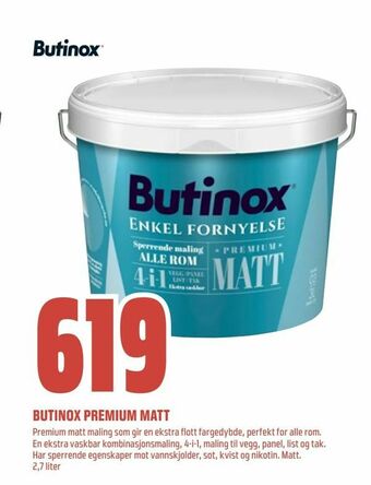 Obs Bygg Butinox premium matt tilbud