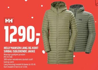 Coop Obs Helly hansen lang og kort sirdal isolerende jakke tilbud