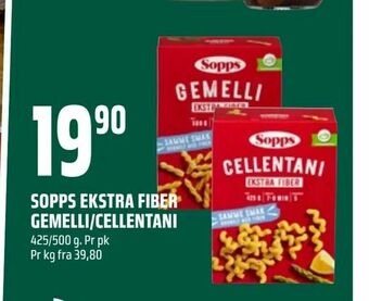 Coop Obs Sopps ekstra fiber gemelli/cellentani tilbud