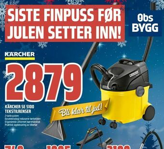 Obs Bygg KÄRCHER SE 5100 TEKSTILRENSER tilbud