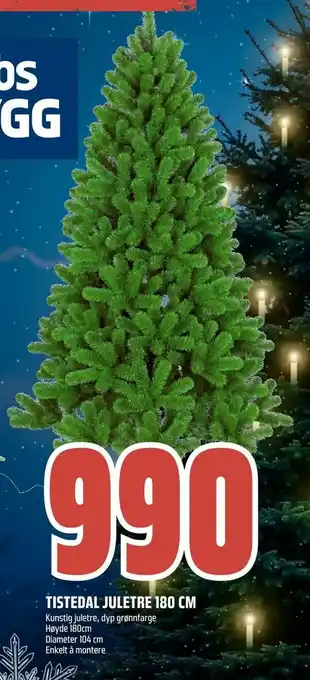 Obs Bygg Tistedal juletre 180 cm tilbud
