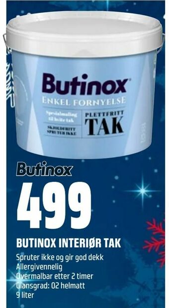 Obs Bygg Butinox interiør tak tilbud