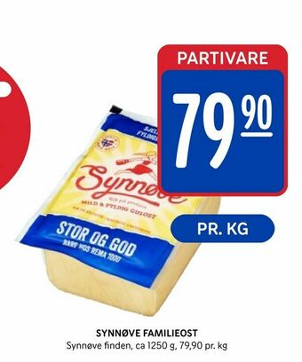 Rema 1000 SYNNØVE FAMILIEOST tilbud