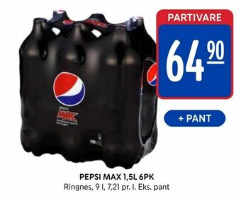 Rema 1000 PEPSI MAX 1,5L 6PK tilbud