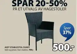 JYSK AIDT STABLESTOL SVART tilbud