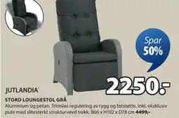 JYSK STORD LOUNGESTOL GRÅ tilbud