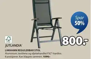 JYSK LIMHAMN REGULERBAR STOL tilbud