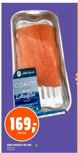 Coop Obs COOP LAKSEFILET HEL SIDE tilbud
