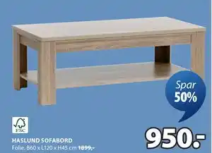 JYSK HASLUND SOFABORD tilbud