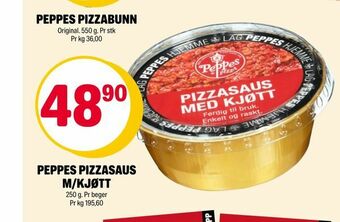 Coop Extra Peppes pizzasaus m/kjøtt tilbud