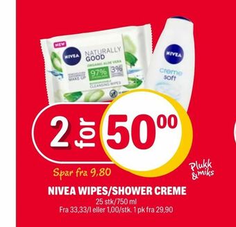 Coop Extra Nivea wipes/shower creme tilbud