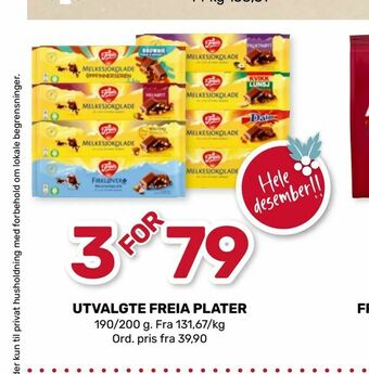 Coop Marked Utvalgte freia plater tilbud