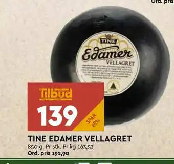 Coop Mega Tine edamer vellagret tilbud