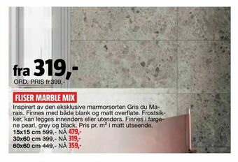 Bauhaus Fliser marble mix tilbud