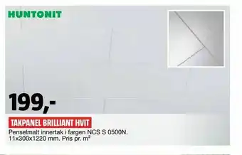 Bauhaus Takpanel brilliant hvit tilbud