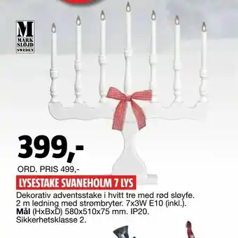 Bauhaus Lysestake svaneholm 7 lys tilbud