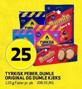 Bunnpris TYRKISK PEBER, DUMLE ORIGINAL OG DUMLE KJEKS tilbud