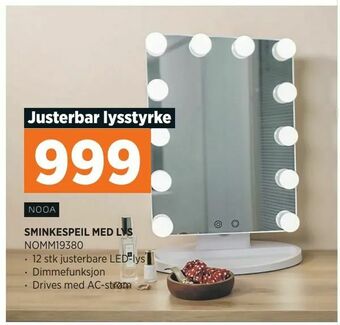 POWER SMINKESPEIL MED LYS tilbud