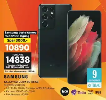POWER Galaxy s21 ultra 5g 128 gb tilbud