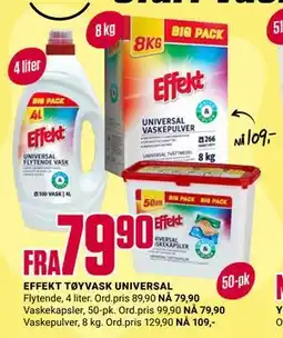 Europris EFFEKT TØYVASK UNIVERSAL tilbud